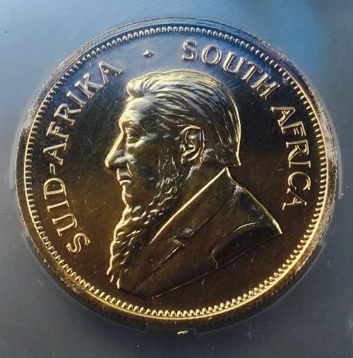1st KRUGERRAND EVER!! 1967 KRUGERRAND 1oz gold 22kt - 33,63gr - slabed FOR EXTRA SECURITY - RaRE