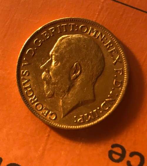 1917 BRITISH UNION 1 FULL SOVEREIGN ** BR MARK * - 7.988gr 22KT RARE TOP CONDITION