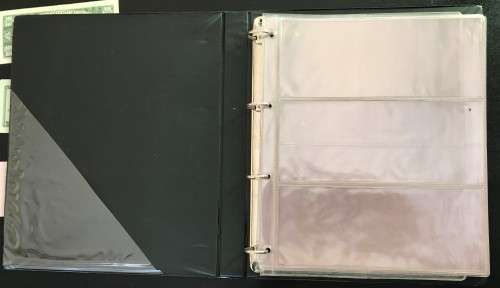 EXCELLENT QUALITY -BANK NOTES FILE & COVER WITH 11 PAGES SUPERIOR BOOK -FITS 50-200 PAGES - LIKE NEW