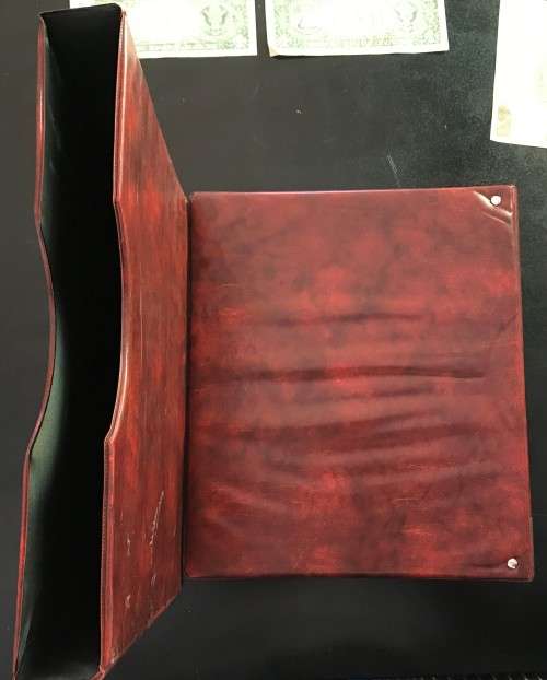 EXCELLENT QUALITY -BANK NOTES FILE & COVER WITH 11 PAGES SUPERIOR BOOK -FITS 50-200 PAGES - LIKE NEW