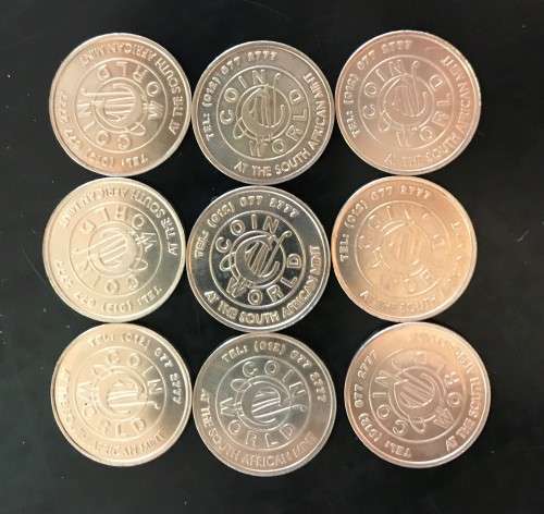 SA MINT - Bulk token lot - 2012 JACKAL tokens - 9 availble -PRICE BID PER TOKEN x 9