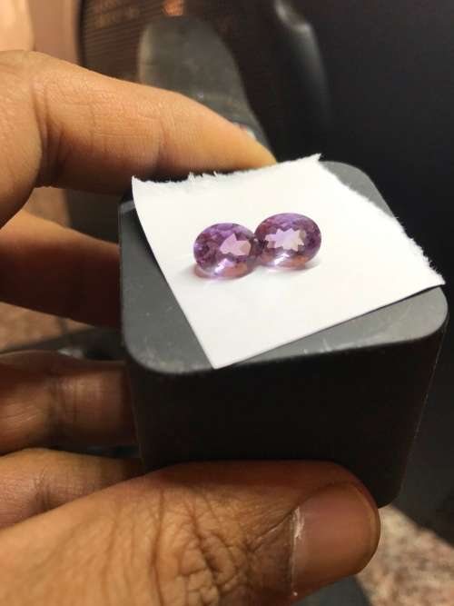 4.72cts PINK TOURMALINE PAIR 2.36cts ea - OVAL CUT - TOP PINK COLOR STONE - PERFECT PAIR PINK SET