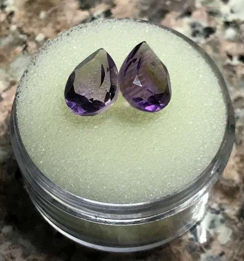 4.245cts DARK PINK TOURMALINES -ALMOST PAIR- PEAR CUT- 1 MEDIUM & 1 DARK - BID PER STONE- 2 AVAIL.