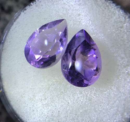 4.245cts DARK PINK TOURMALINES -ALMOST PAIR- PEAR CUT- 1 MEDIUM & 1 DARK - BID PER STONE- 2 AVAIL.