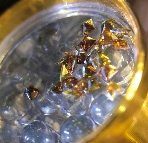 0.880cts GOLDEN FIERY ORANGE DIAMONDS *PRINCESS* CUT 1-1.5mm COLOR CHANGING DIAMOND 22 PCS - 1 PRICE