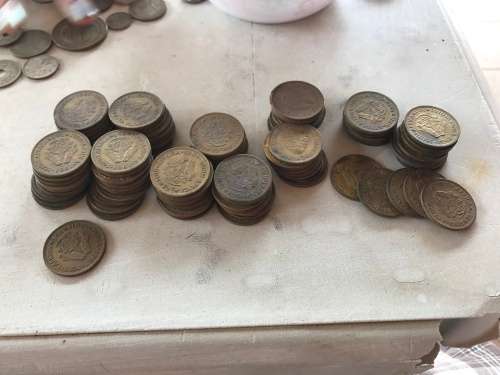 BULK 1.4kg 1961-1964 RSA 1 CENT COINS - SOME NEW/UNC / AU / USED & TONED - 1 BID for all 149 AVAIL.