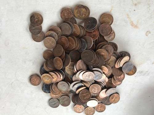BULK 3.34kg COPPER - 1966 to 1990 RSA 1/2c & 1c & 2c -UNC / AU / USED & TONED 1 BID for all 3.523 KG