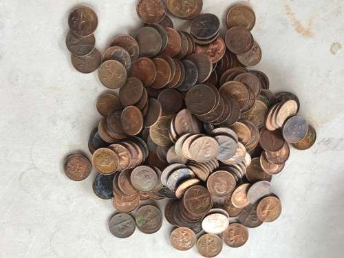 BULK 3.34kg COPPER - 1966 to 1990 RSA 1/2c & 1c & 2c -UNC / AU / USED & TONED 1 BID for all 3.523 KG