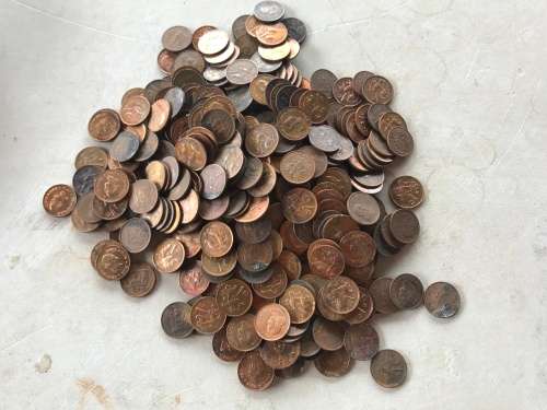 BULK 3.34kg COPPER - 1966 to 1990 RSA 1/2c & 1c & 2c -UNC / AU / USED & TONED 1 BID for all 3.523 KG