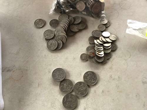 BULK 1.14kg NICKEL 1965 to 1990 RSA 5c + 10c + 20c + 50c -UNC / AU / USED/TONED 1 BID for all 1.14KG
