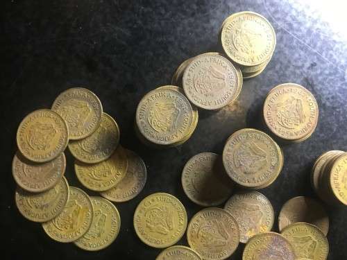 BULK 620gr 1961-1964 RSA 1/2 CENT COINS -SOME NEW/UNC / AU / USED & TONED - 1 BID for all  AVAIL.
