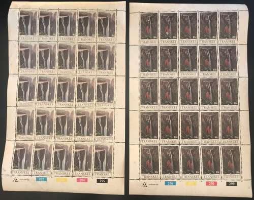 MIXED STAMP SHEETS -PLANTS + TRANSKEI + RSA HEALTH YEAR + FLOWERS - TOTAL OF 10 SHEETS 10 BIDS