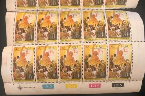 MIXED STAMP SHEETS -PLANTS + TRANSKEI + RSA HEALTH YEAR + FLOWERS - TOTAL OF 10 SHEETS 10 BIDS