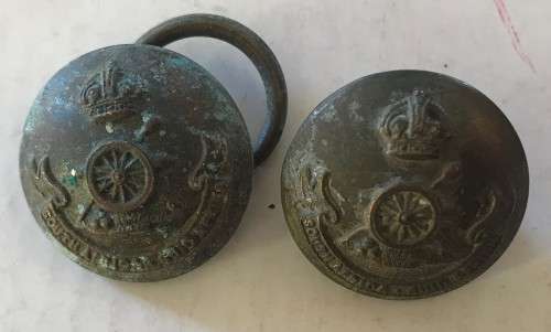 ZAR BUTTONS - COPPER - B'HAM B&P LTD COMPANY STAMP - PAIR OF BUTTONS / CUFFS