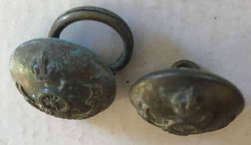 ZAR BUTTONS - COPPER - B'HAM B&P LTD COMPANY STAMP - PAIR OF BUTTONS / CUFFS