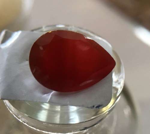 RARE - 4.055cts VVS1 - RED OPAL - BRILLIANT CUT *PEAR* STONE - STUNNING LUSTRE GEMSTONE - RARE !!