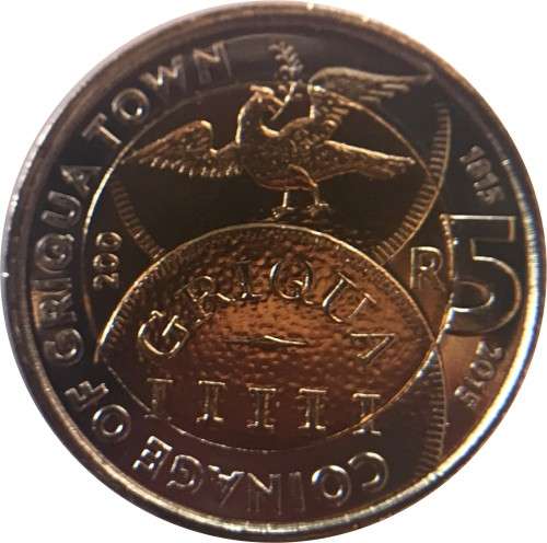 2015 GRIQUA TOWN R5 coin from sealed bag of 400 coins -high grades - BRILLIANT UNC - price per coin