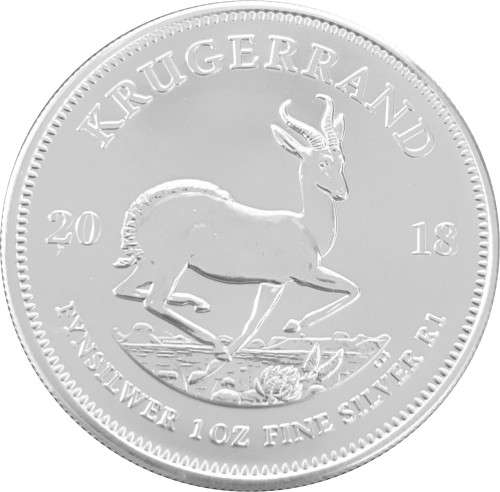 2018 - SA KRUGERRAND SILVER 1oz FINE  - PURE 999 SILVER - BULLION COIN - 5 available- bid per 1oz