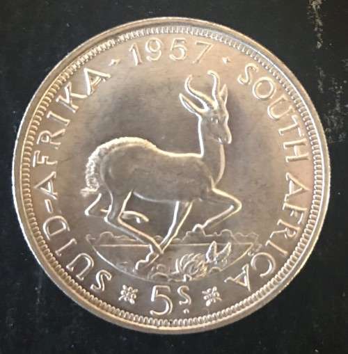 1957 UNION 5 SHILLING - 28.35 grams (high grade)