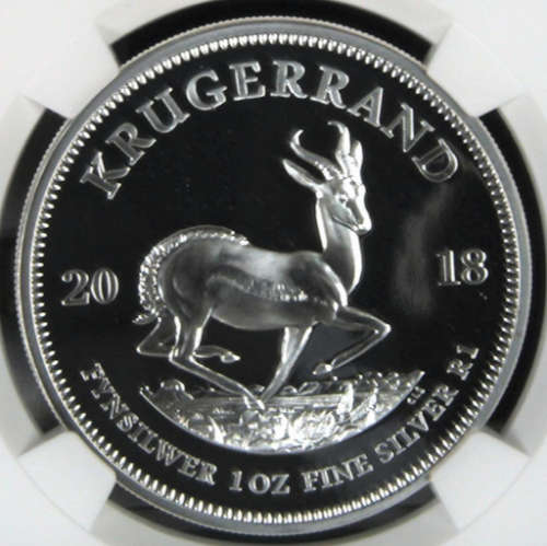 2018 SA KRUGERRAND SILVER 1oz FINE PURE 999 SILVER - PF69 NGC