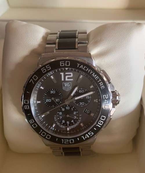 TAG HEUER CEREMIC FORMULA 1 - GENTS - CHRONOGRAPHS - GREY ANTHRACITE BELT - CAU1115