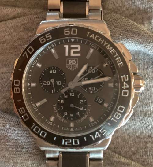 TAG HEUER CEREMIC FORMULA 1 - GENTS - CHRONOGRAPHS - GREY ANTHRACITE BELT - CAU1115