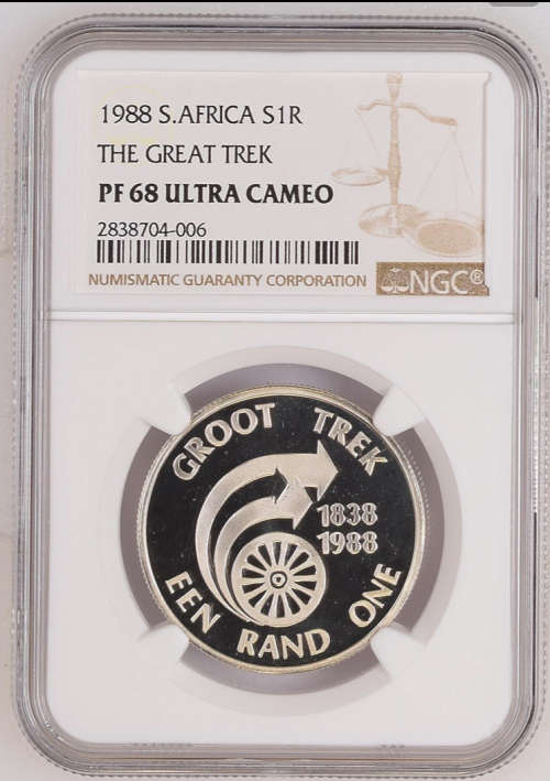 1988 SILVER R1 " PRTOEA -  GREAT TREK " PF68 ULTRA CAMEO - NGC HIGH GRADE