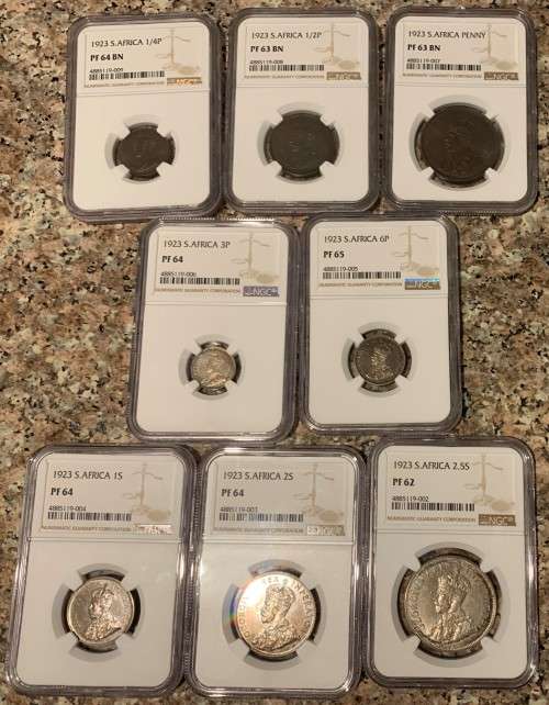 1923 SHORT PROOF SET 8 COIN- PF62 to PF65 * ORIGINAL BOX - NGC GRADE- HERNS VALUE R9100 & MINTG 1120