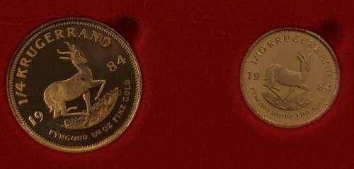 1984 PROOF KRUGERRAND SET - 1/4oz & 1/10oz KRUGERRAND - PROOF