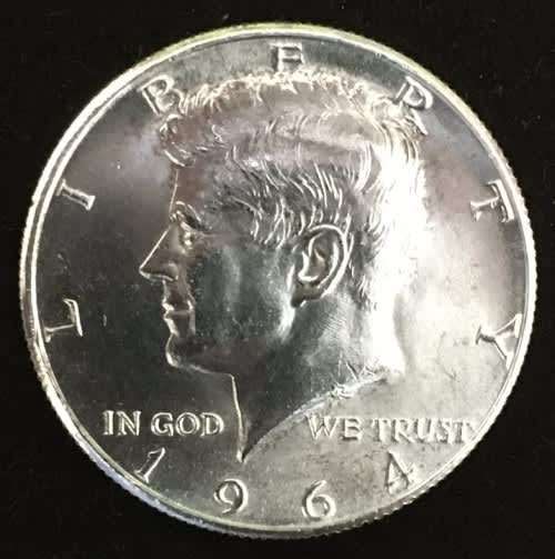 1964 USA - KENNEDY 1/2 DOLLAR **ACCENTED HAIR** -1/2oz SILVER - BRILLIANT UNC - 5 AVAILABLE