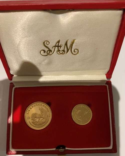 1982 PROOF KRUGERRAND SET - 1/4oz & 1/10oz KRUGERRAND - PROOF