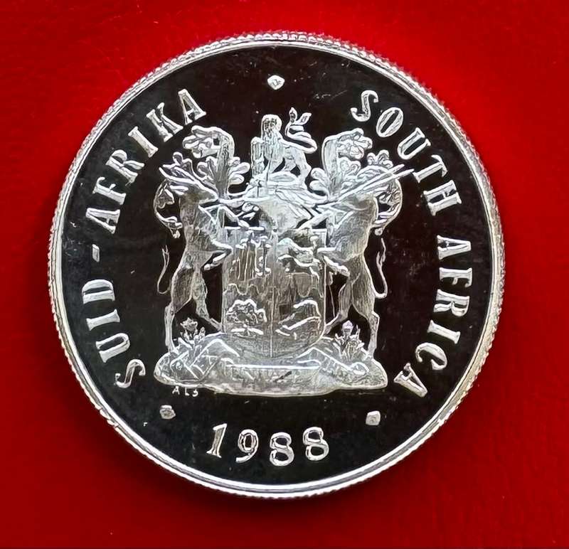1988 SILVER RAND - SPRINGBOK - PROOF