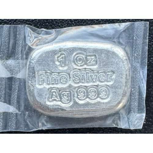 1oz SILVER CAST BAR - GRC MINT - BULLION 999.9 FINE STAMPED