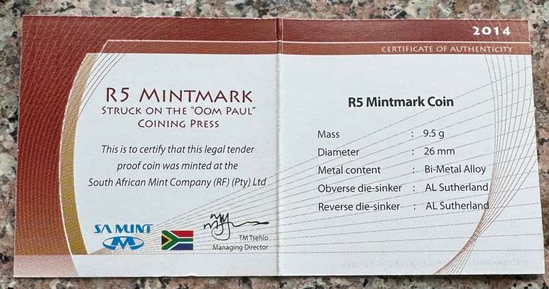 2014 RSA OOM PAUL R5 - IN SAMINT BOX AND CERTIFICATE - 499 MINTED
