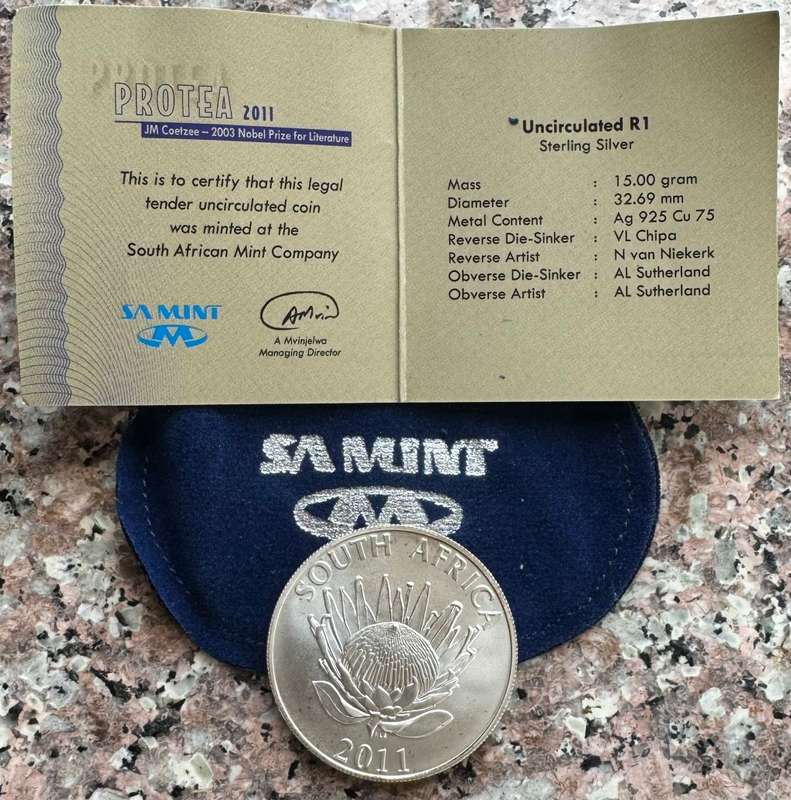 2011 SILVER RAND PROTEA - JM COETZEE - UNC