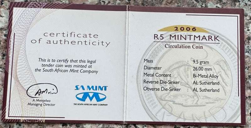 2006 RSA OOM PAUL R5 - IN SAMINT BOX AND CERTIFICATE