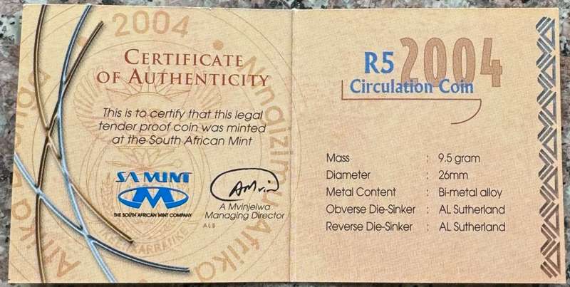 2004 RSA OOM PAUL R5 - IN SAMINT BOX AND CERTIFICATE
