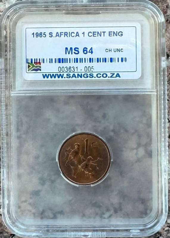 1965 RSA 1 CENT - ENGLISH - MS64 - SANGS GRADED