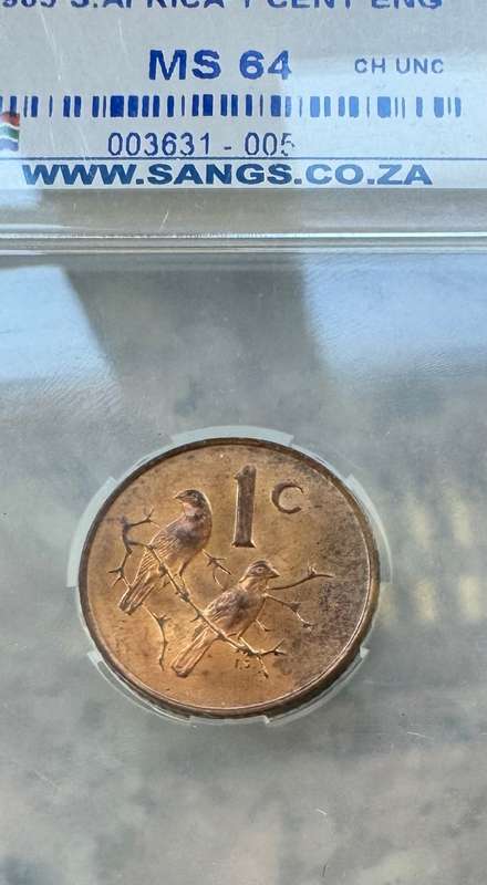 1965 RSA 1 CENT - ENGLISH - MS64 - SANGS GRADED