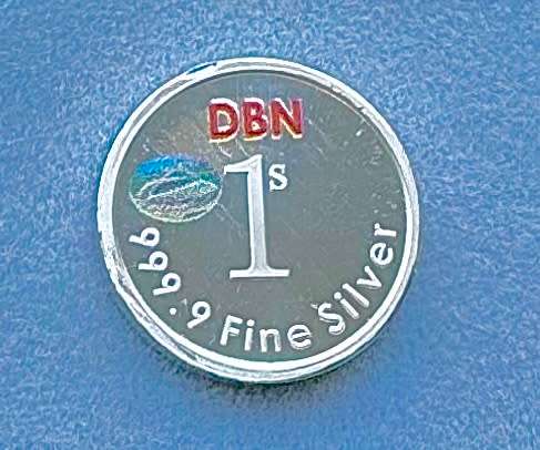 1/10oz 3.11gr SILVER 999.9 FINE - COLORIZED 1 SILVO "DBN" MINT MARK - CERTIFIED & MINT BAG