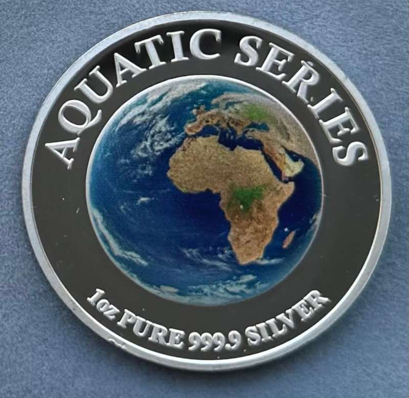 1oz SILVER 999.9 FINE -2024 AQUATIC SERIES OF SOUTH AFRICA "GLOBE"- CERTIFIED & MINT BAG