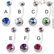 COLOUR BELLY RINGS SURGICAL STEEL!!! no more rust!!! you bidding on 1