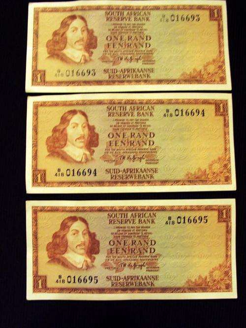 UNC CONDITION R1 NOTES TW DE JONG !!!!!!!3 SERIES NUMBERS