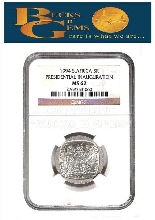 *MS62*  1994 INAUGURATION  R5 COIN MS62 -NGC MINT GRADE 1 bid 1 coin