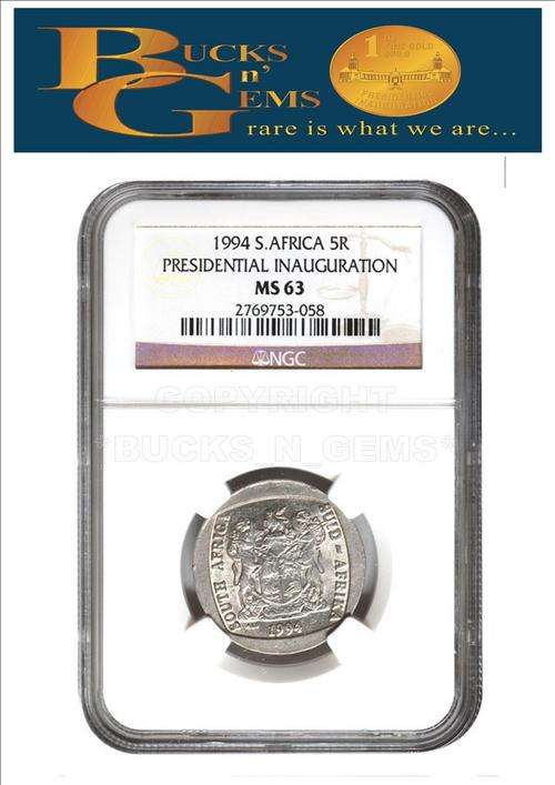 6 AVAILABLE *MS63*  1994 INAUGURATION  R5 COIN MS63 -NGC MINT GRADE- 1 bid 1 coin