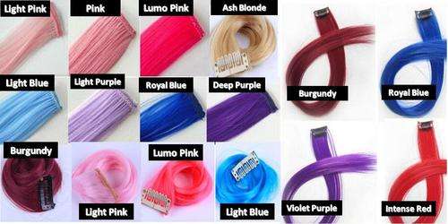 New 24" Colorful Clip in on Human Hair Extensions _ available in 10 different colours