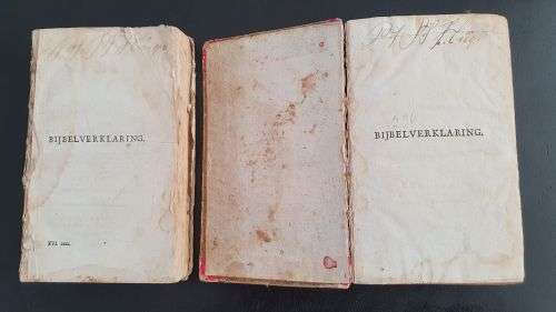 Two Bible commentaries in Dutch printed in 1792 - Bijbelverklaring