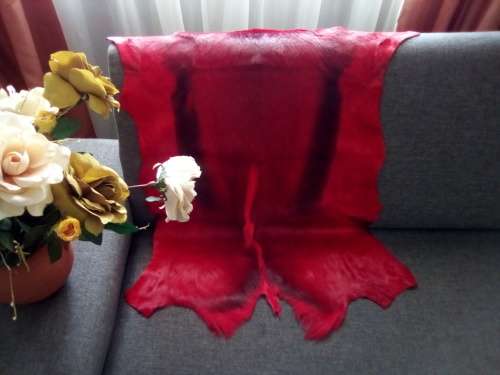 Red Dyed Springbok hide