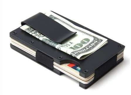 Slim Aluminium RFID Card Wallet with Moneyclip
