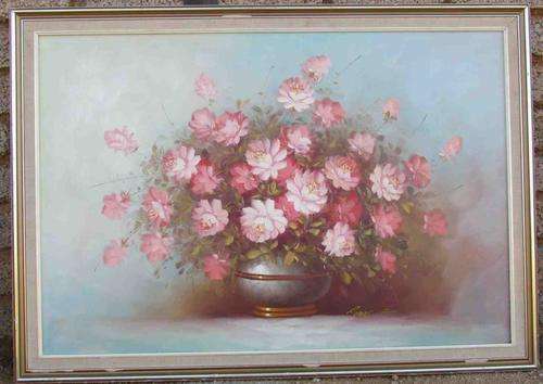 ROBERT COX=OIL PAINTING=HUGE!!!!!!=Signed=FLOWERS IN A VASE=USA Artist=Stunning!